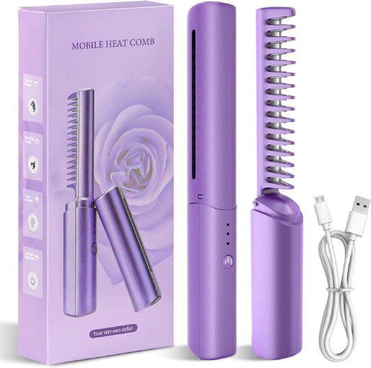 Cordless Mini Hair Straightener Comb