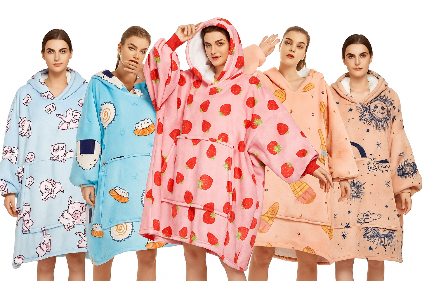 Fruity Fun ArcticLuxe™ – Premium Heavyweight Wearable Blanket Hoodie