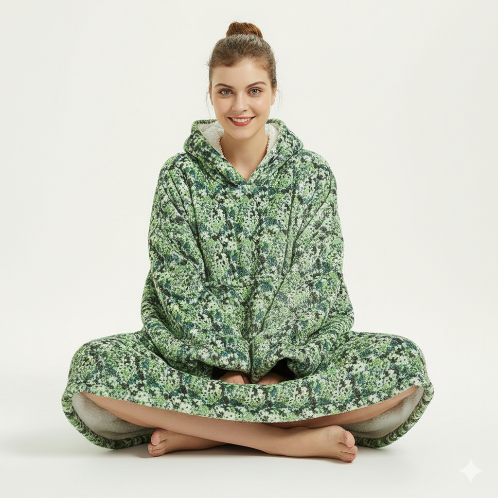 Green Camo ArcticLuxe™ – Premium Heavyweight Wearable Blanket Hoodie