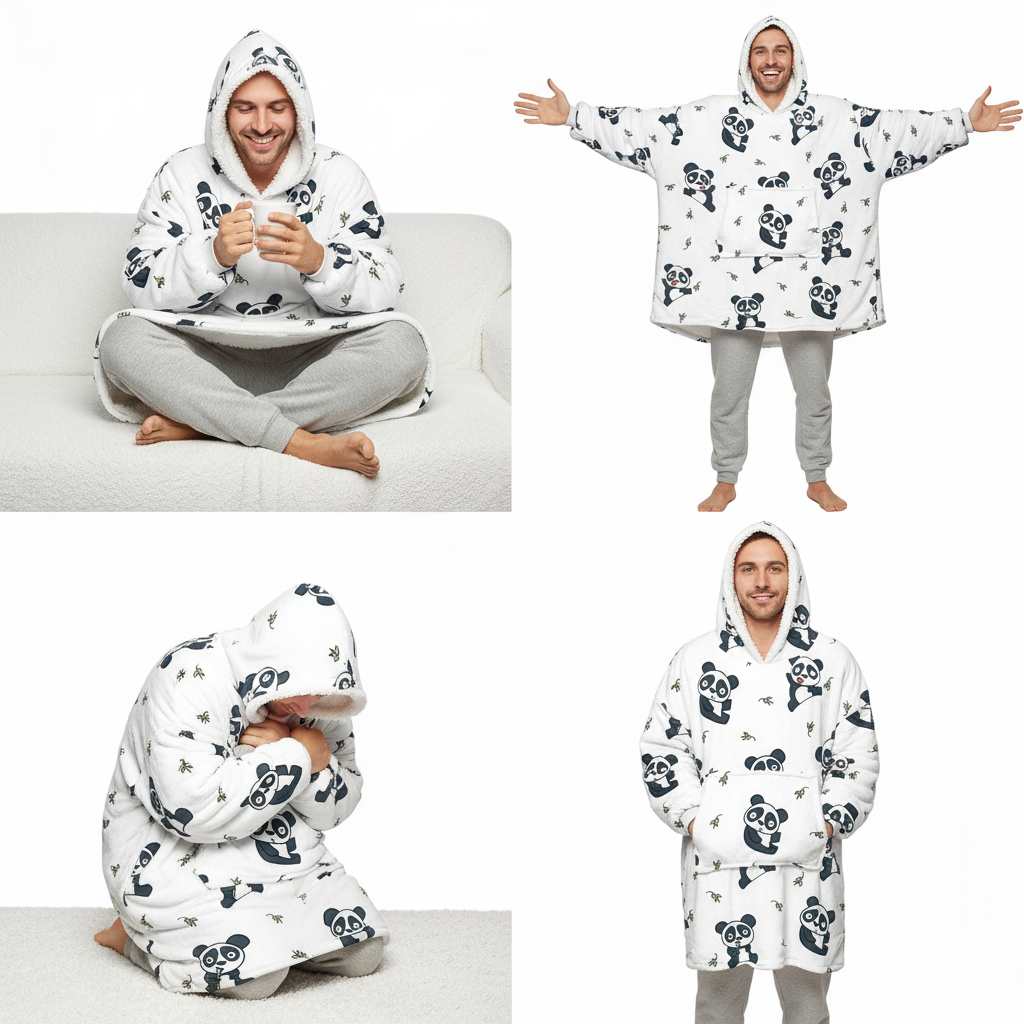 Panda EverCozy™ – Midweight Wearable Hoodie with Fun Print