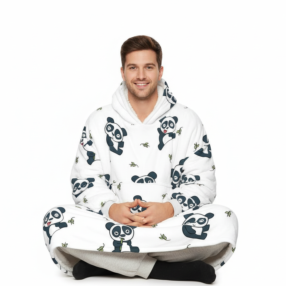 Panda EverCozy™ – Midweight Wearable Hoodie with Fun Print