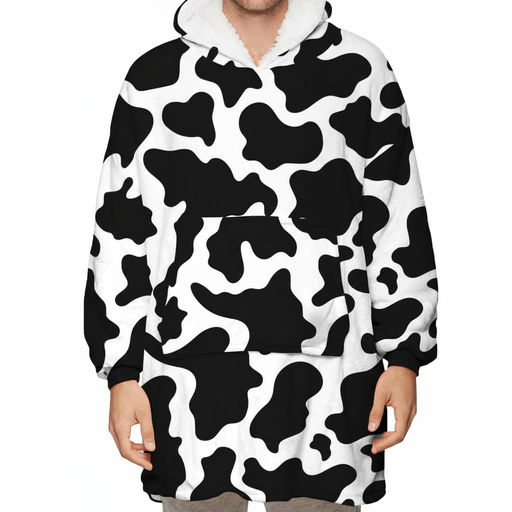 Cow EverCozy™ – Midweight Wearable Hoodie with Fun Print