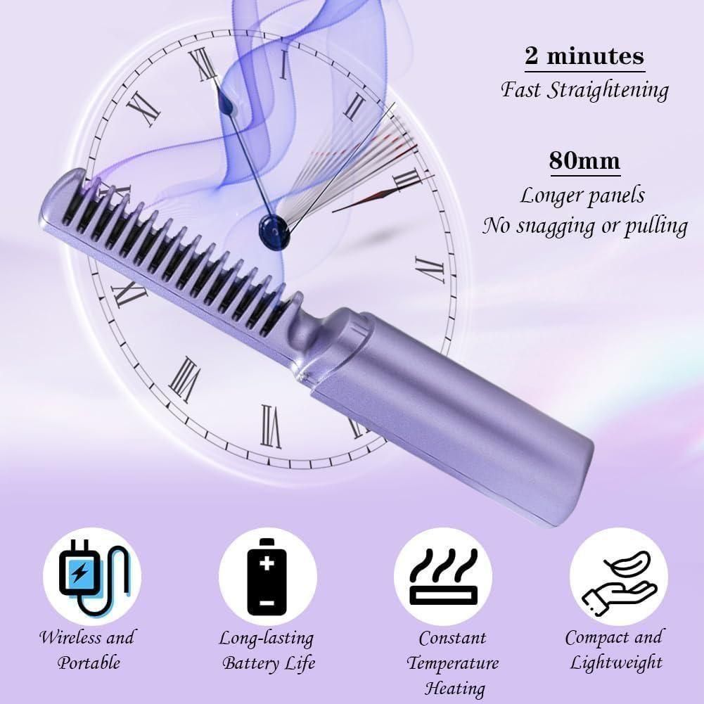 Cordless Mini Hair Straightener Comb