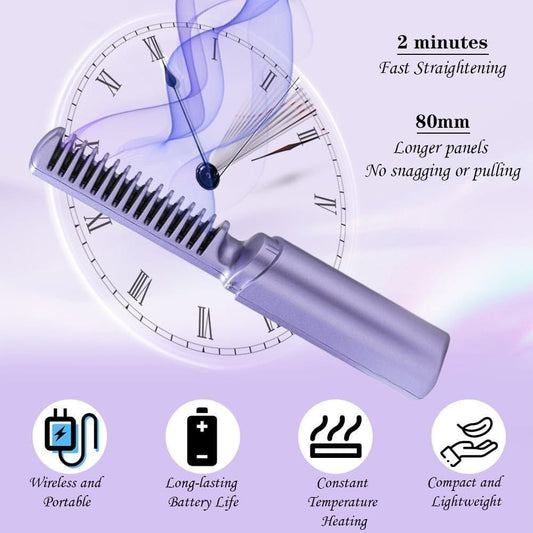 Cordless Mini Hair Straightener Comb