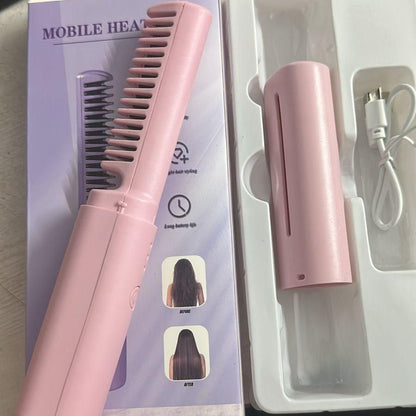 Cordless Mini Hair Straightener Comb