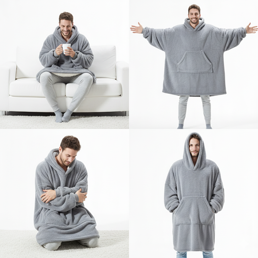 Grey CozyCore™ – Lightweight Wearable Hoodie
