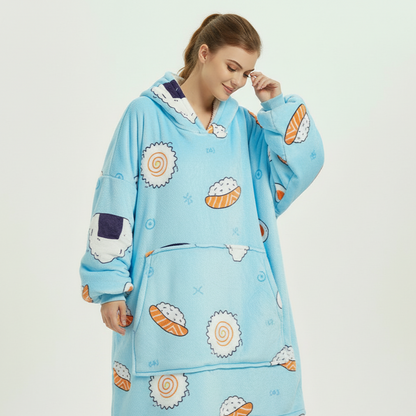Sushi Blue ArcticLuxe™ – Premium Heavyweight Wearable Blanket Hoodie