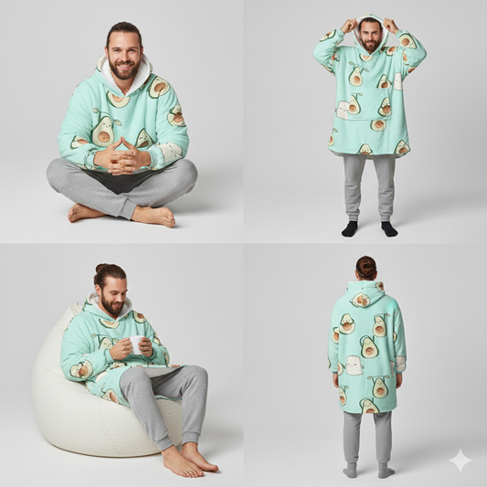 Avocado EverCozy™ – Midweight Wearable Hoodie with Fun Print