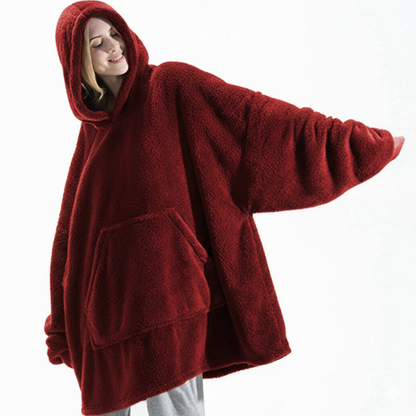 Wine Red CozyCore™ – Lightweight Wearable Hoodie