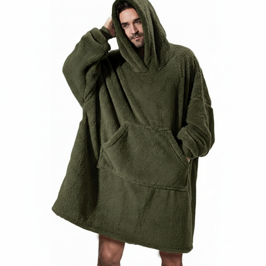 Army Green CozyCore™ – Lightweight Wearable Hoodie