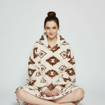 Diamond Grid ArcticLuxe™ – Premium Heavyweight Wearable Blanket Hoodie