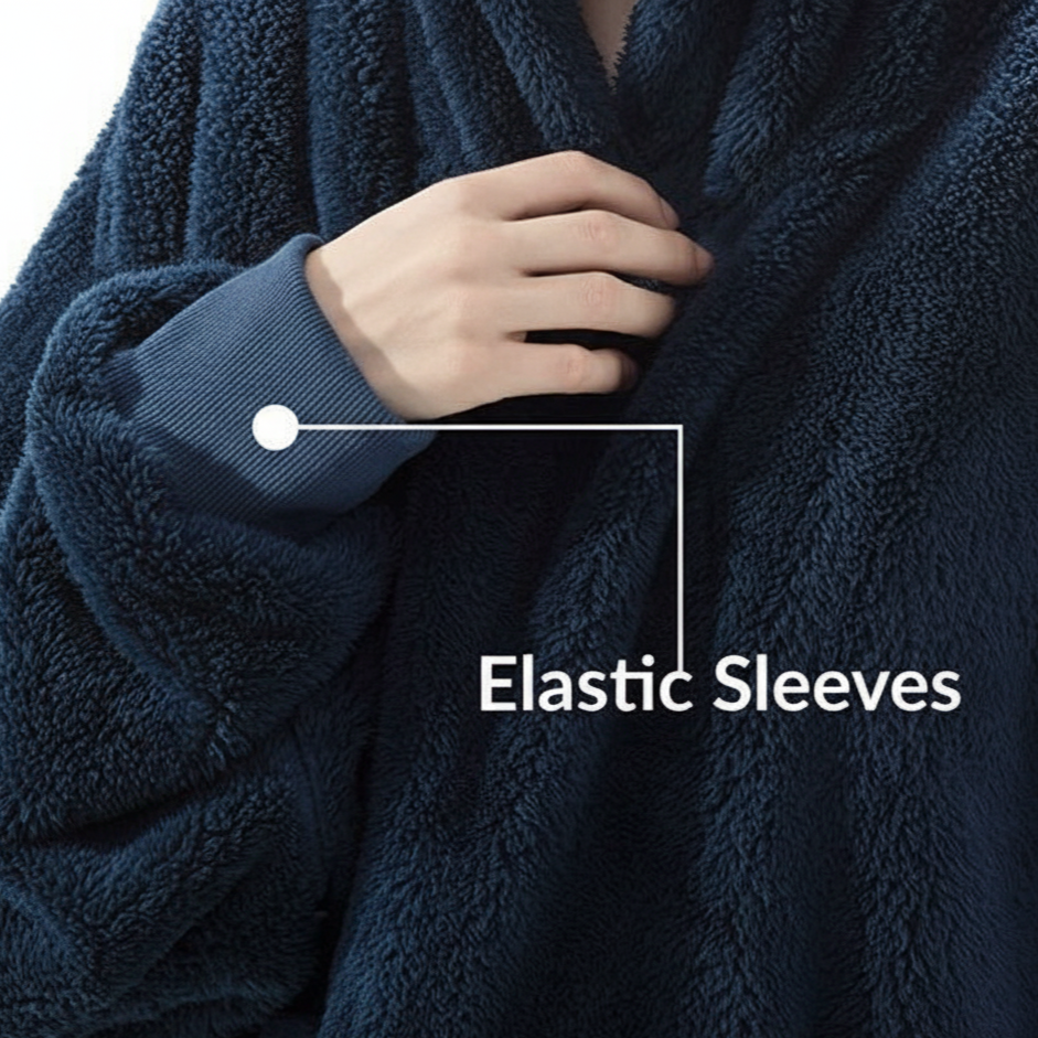 Navy Blue CozyCore™ – Lightweight Wearable Hoodie