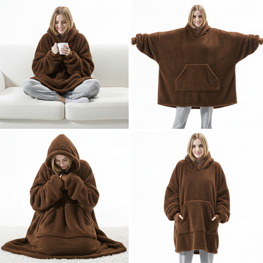 Coffee CozyCore™ – Lightweight Wearable Hoodie