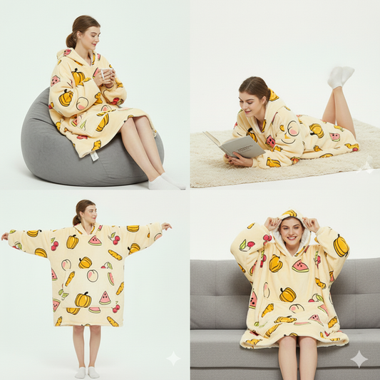 Fruity Fun ArcticLuxe™ – Premium Heavyweight Wearable Blanket Hoodie