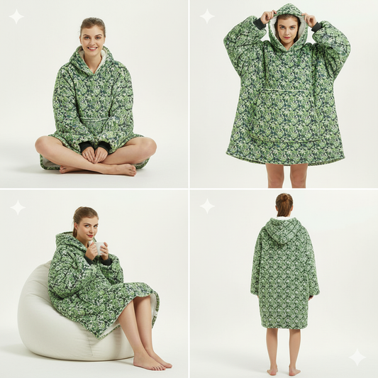 Green Camo ArcticLuxe™ – Premium Heavyweight Wearable Blanket Hoodie