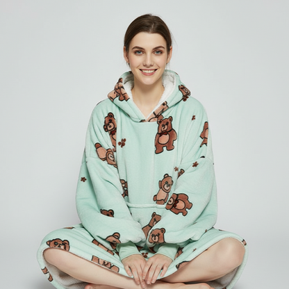 Mint Bear ArcticLuxe™ – Premium Heavyweight Wearable Blanket Hoodie