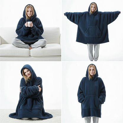 Navy Blue CozyCore™ – Lightweight Wearable Hoodie