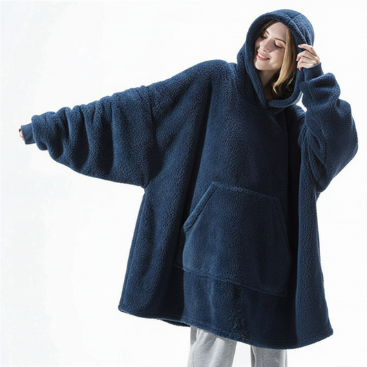 Navy Blue CozyCore™ – Lightweight Wearable Hoodie