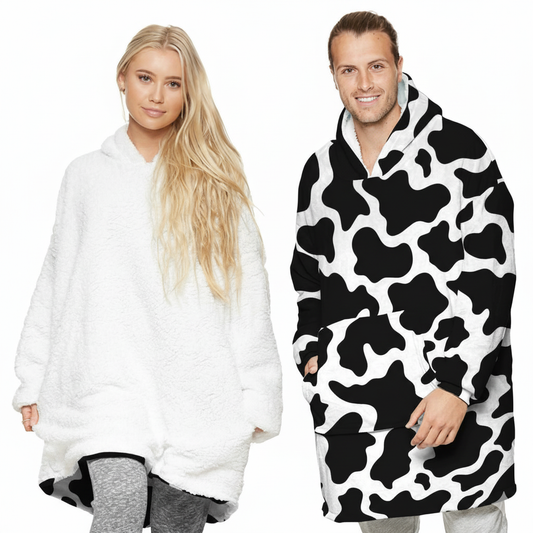 Cow EverCozy™ – Midweight Wearable Hoodie with Fun Print