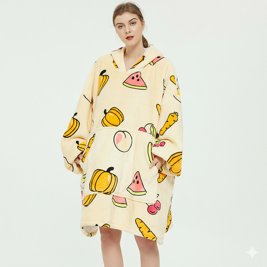 Fruity Fun ArcticLuxe™ – Premium Heavyweight Wearable Blanket Hoodie