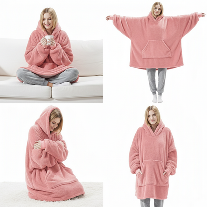 Blush Pink CozyCore™ – Lightweight Wearable Hoodie