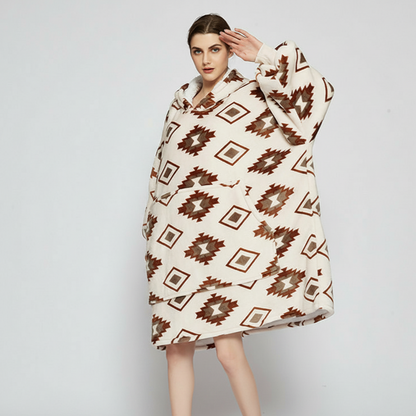 Diamond Grid ArcticLuxe™ – Premium Heavyweight Wearable Blanket Hoodie