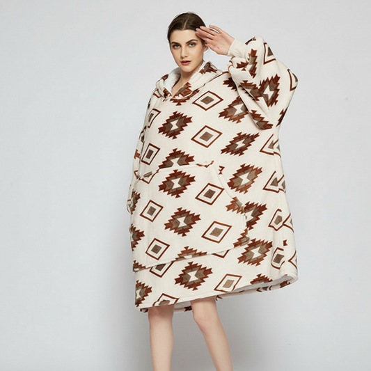 Diamond Grid ArcticLuxe™ – Premium Heavyweight Wearable Blanket Hoodie