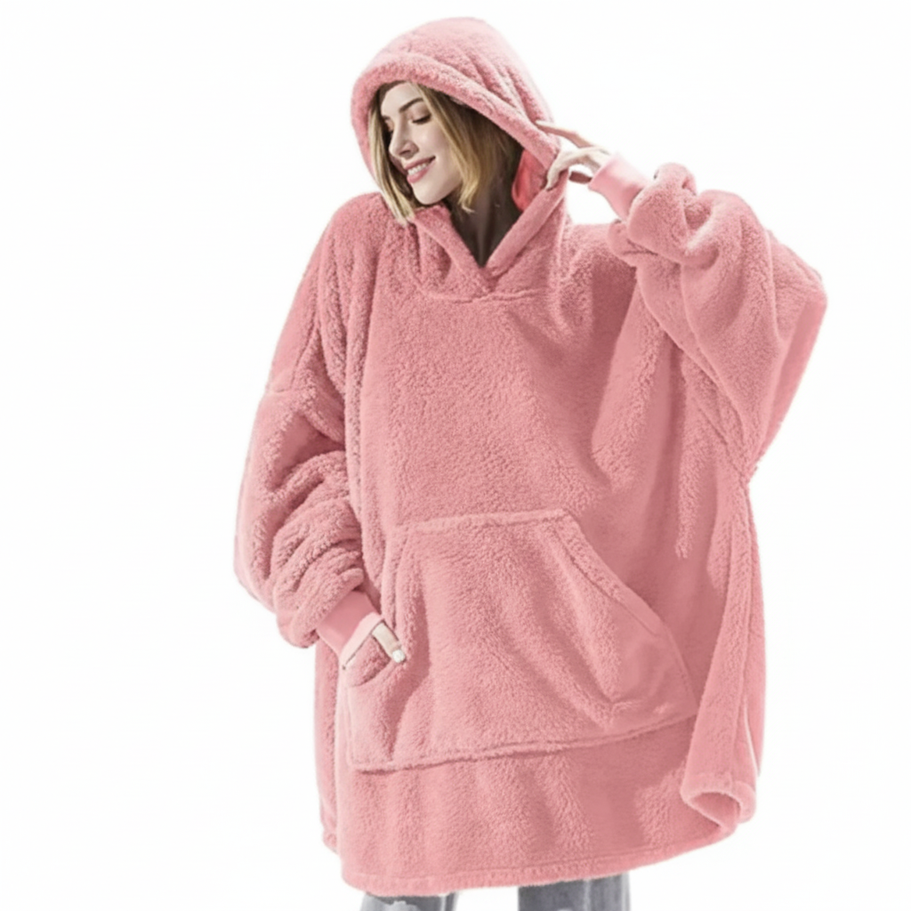 Blush Pink CozyCore™ – Lightweight Wearable Hoodie