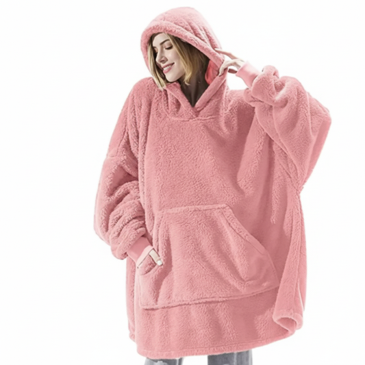 Blush Pink CozyCore™ – Lightweight Wearable Hoodie